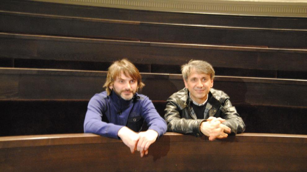 Fernando Tejero y José Mota, en el Aula Magna del Paraninfo
