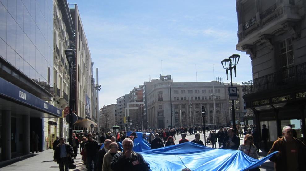 Manifestación de Marea Azul en Zaragoza