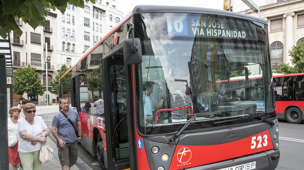 Imagen de archivo del autobús número 40, en la plaza de España