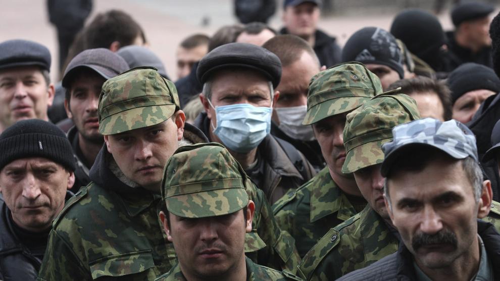 Varios prorrusos se han manifestado este lunes en Donetsk