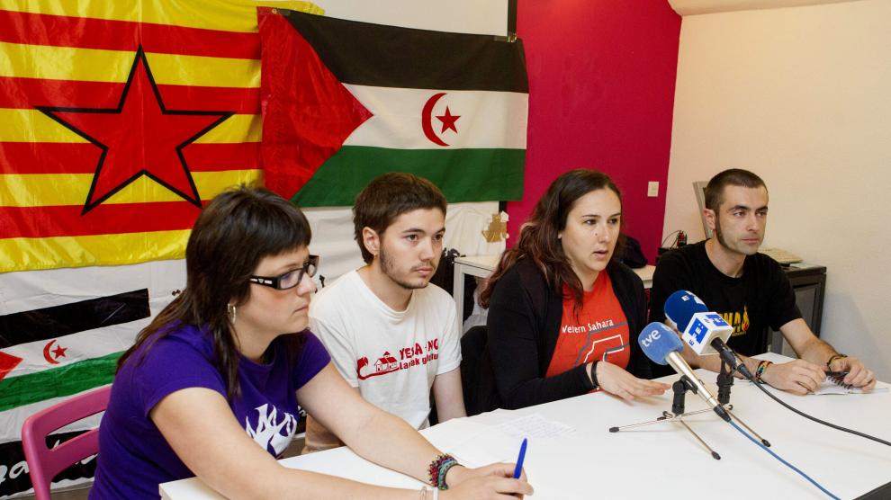 Rueda de prensa de los cuatro activistas aragoneses