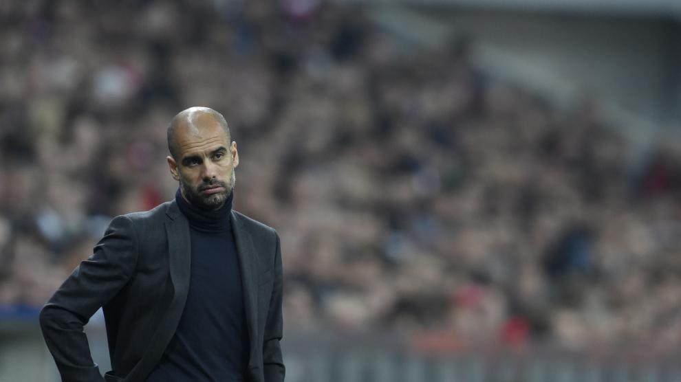 Pep Guardiola durante el Bayern-Real Madrid