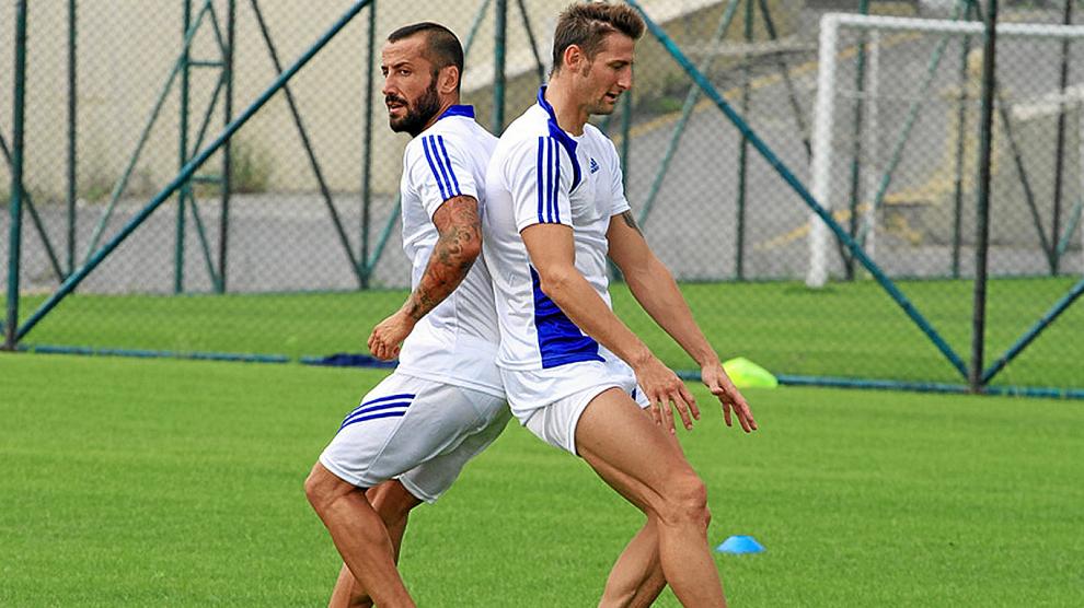 Mario y Rubén en un reciente entrenamiento en la pretemporada de FC Bakú