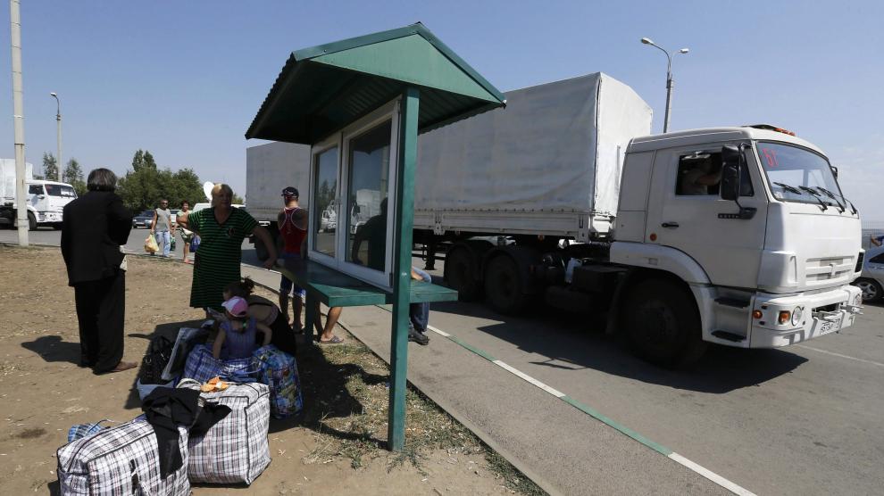 El convoy humanitario ruso en Ucrania