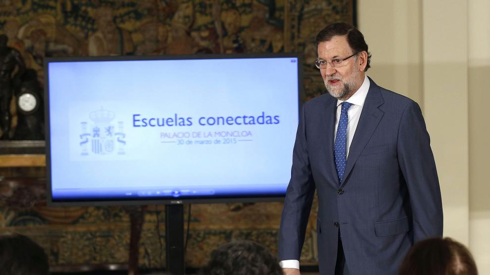 Rajoy en la firma del convenio de 'Escuelas conectadas'