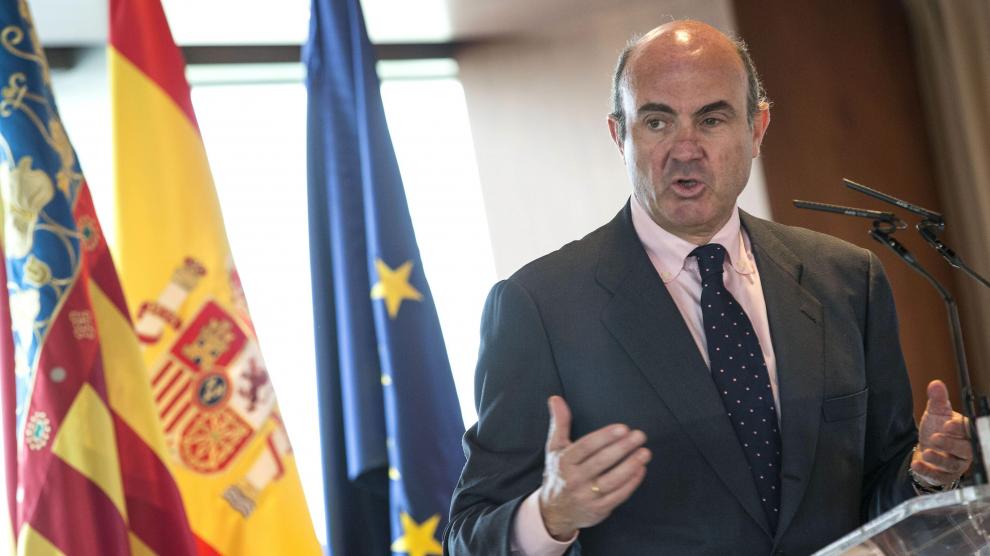 El ministro de Economía, Luis de Guindos, durante su intervención en el Fórum Europa.