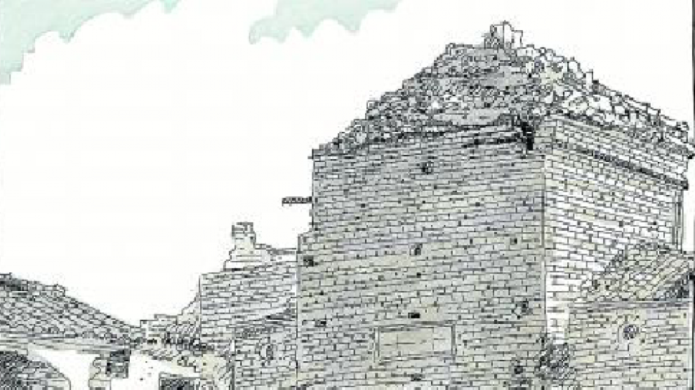 Una de las ilustraciones de 'Atrapado en Belchite', de Sento.