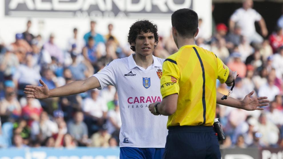 Vallejo, durante el partido contra el Albacete