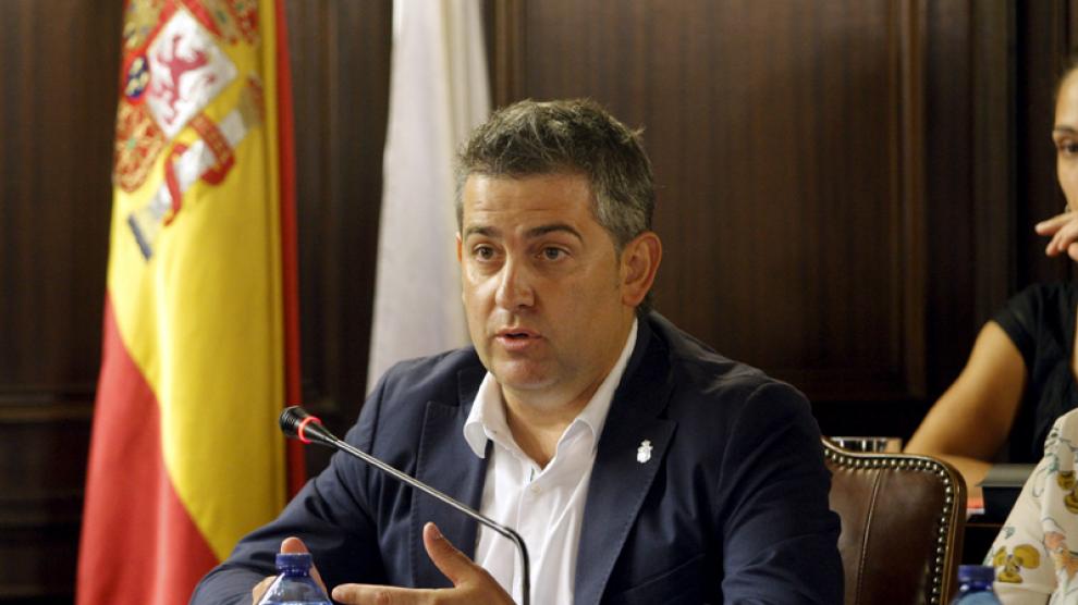 Javier Antón, en un pleno del Ayuntamiento de Soria.