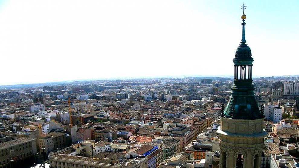 Vistas de Zaragoza desde la Basílica del Pilar.