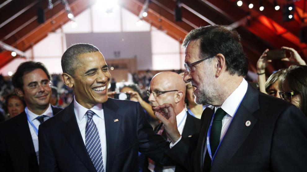 Obama y Rajoy este lunes.