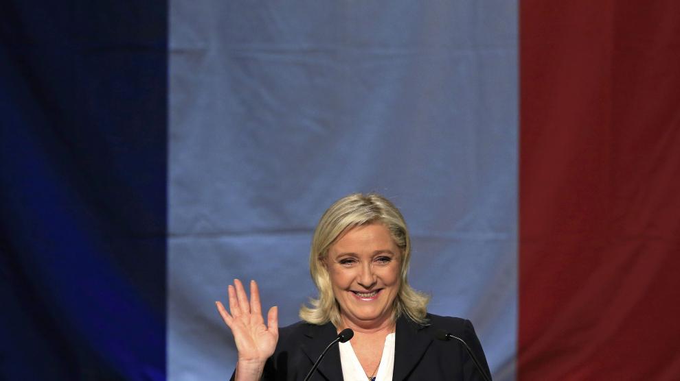?Marine Le Pen, tras conocer su victoria en las urnas.