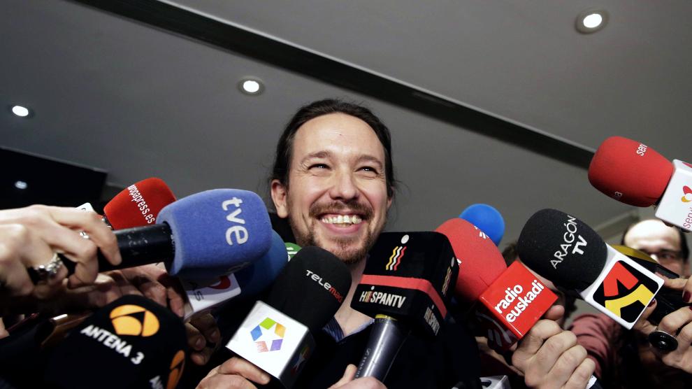 Pablo Iglesias este lunes en el Congreso de los Diputados