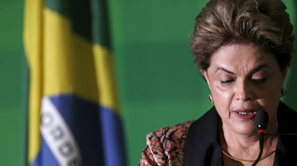 La presidenta brasileña, Dilma Rousseff, durante una conferencia de prensa.
