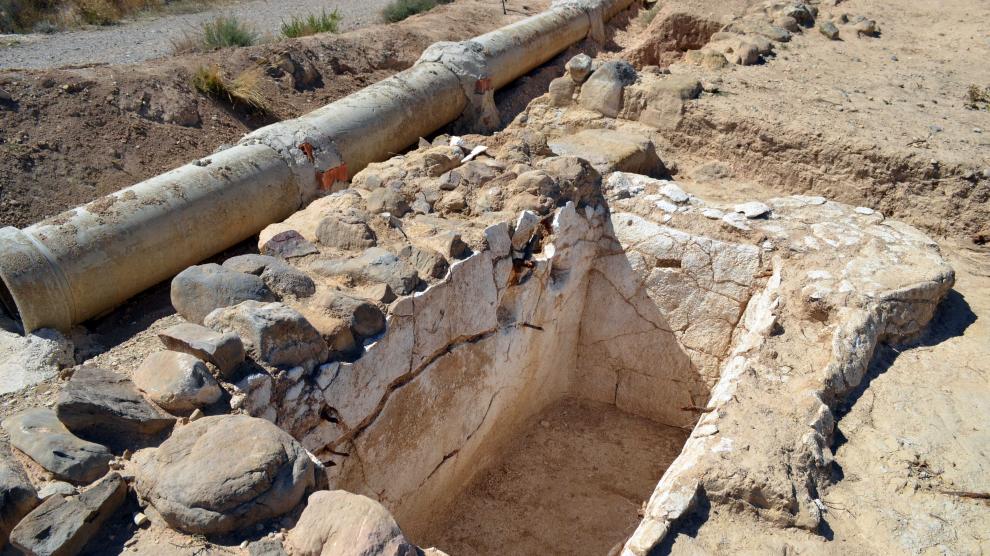 Lagar celtibérico descubierto el verano de 2015 en el término de Tarazona.