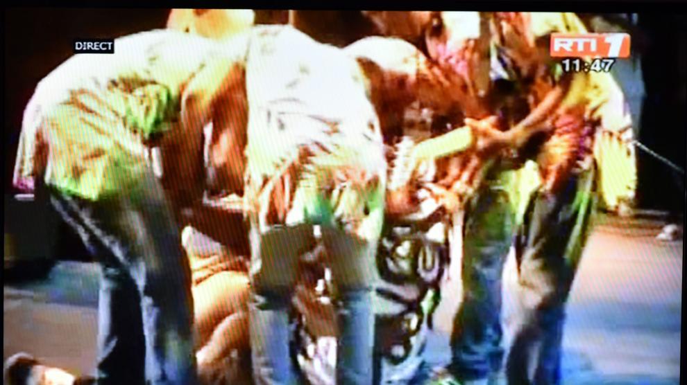 Imagen de televisión del momento del incidente
