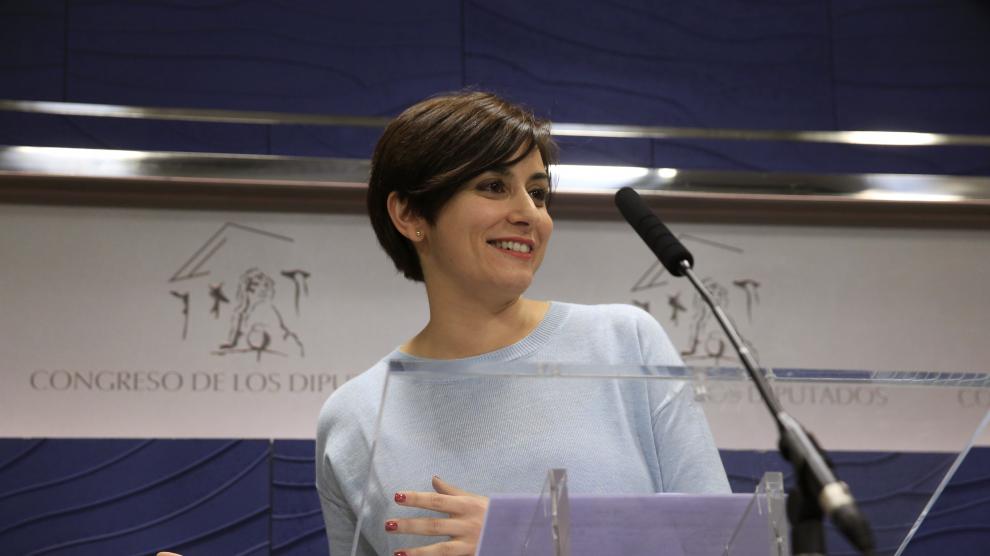 La diputada socialista Isabel Rodríguez durante su comparecencia en el Congreso