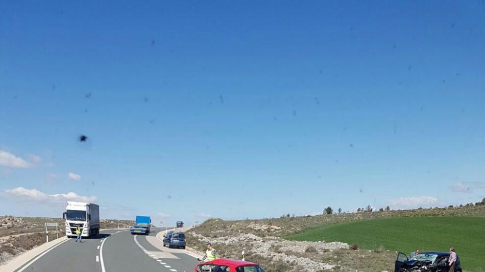 Estado en el que han quedado los dos vehículos involucrados en el accidente.