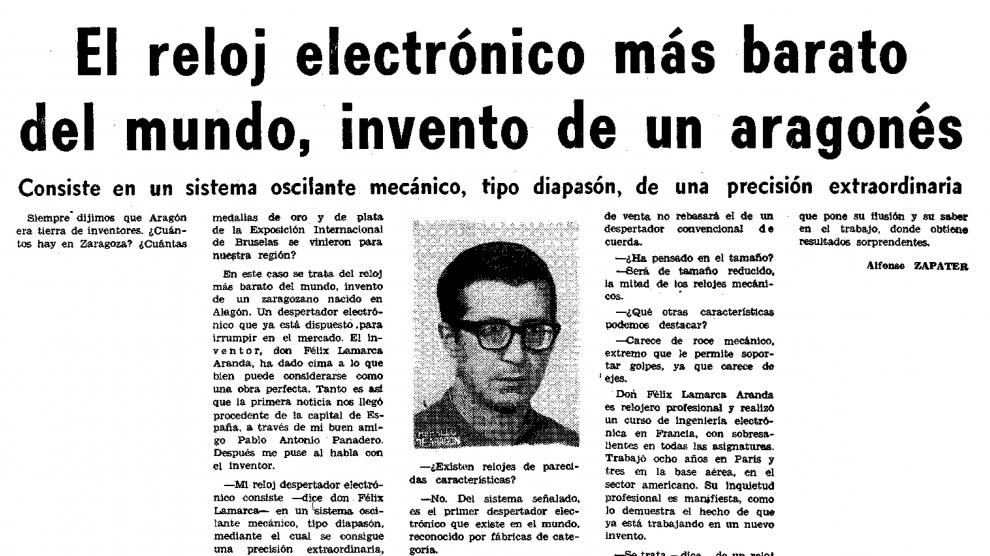 Noticia publicada en Heraldo de Aragón por Alfonso Zapater el 7 de mayo de 1976.
