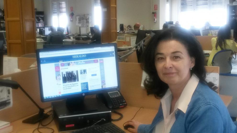 Olga Lázaro, en la redacción de Heraldo.es.