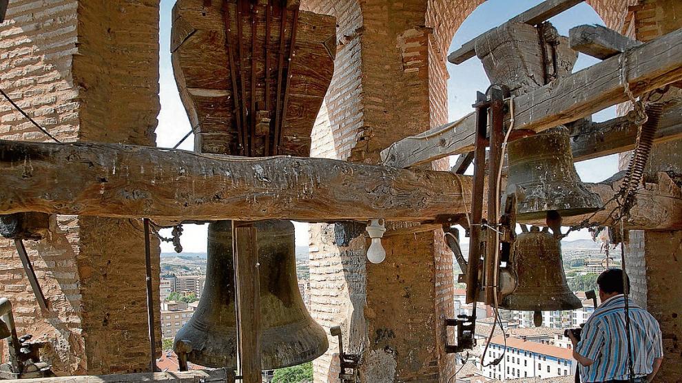 El campanario de la torre de Santa María de Calatayud
