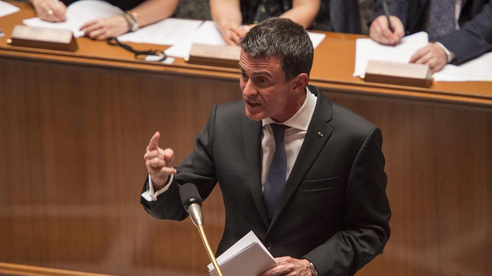 El primer ministro francés, Manuel Valls, durante una sesión en la Asamblea Nacional de París.