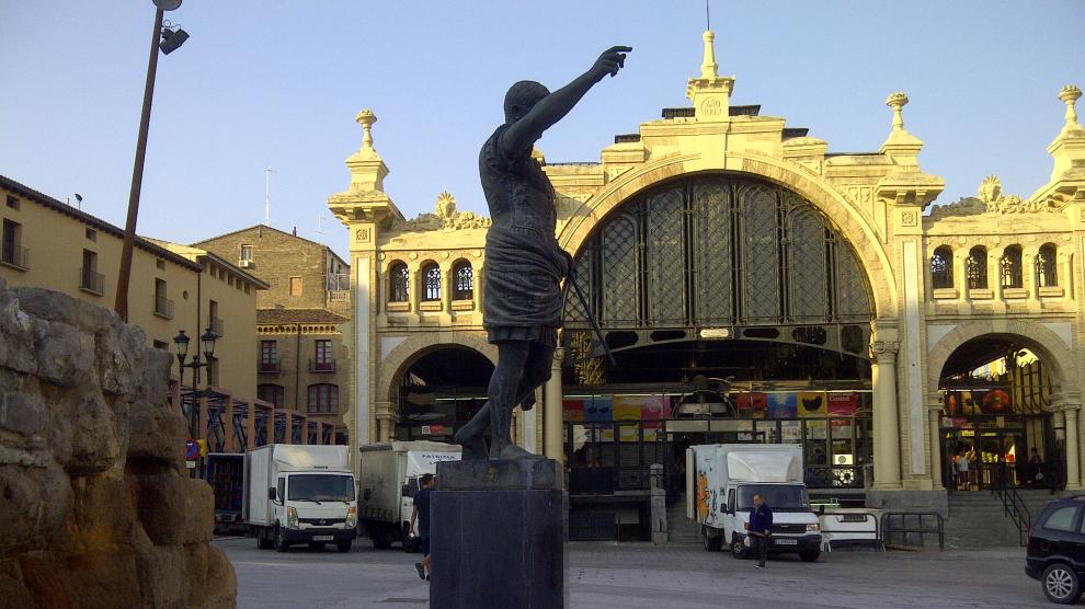 Vista exterior del Mercado Central de Zaragoza.