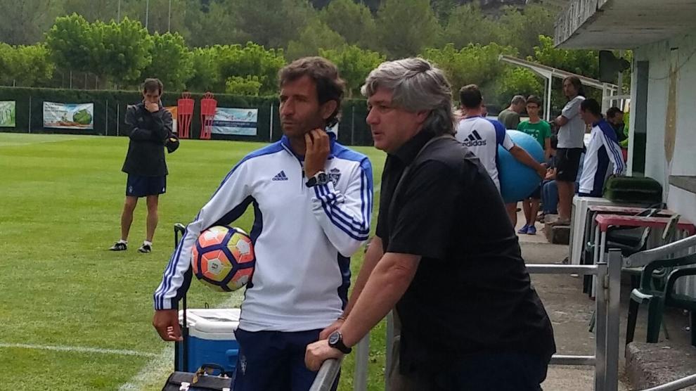Juliá y Milla, durante un entrenamiento del equipo en Boltaña