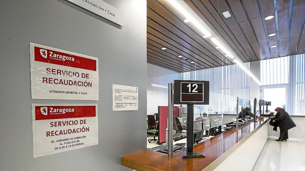 Dependencias de las oficinas de gestión tributaria del Ayuntamiento de Zaragoza.