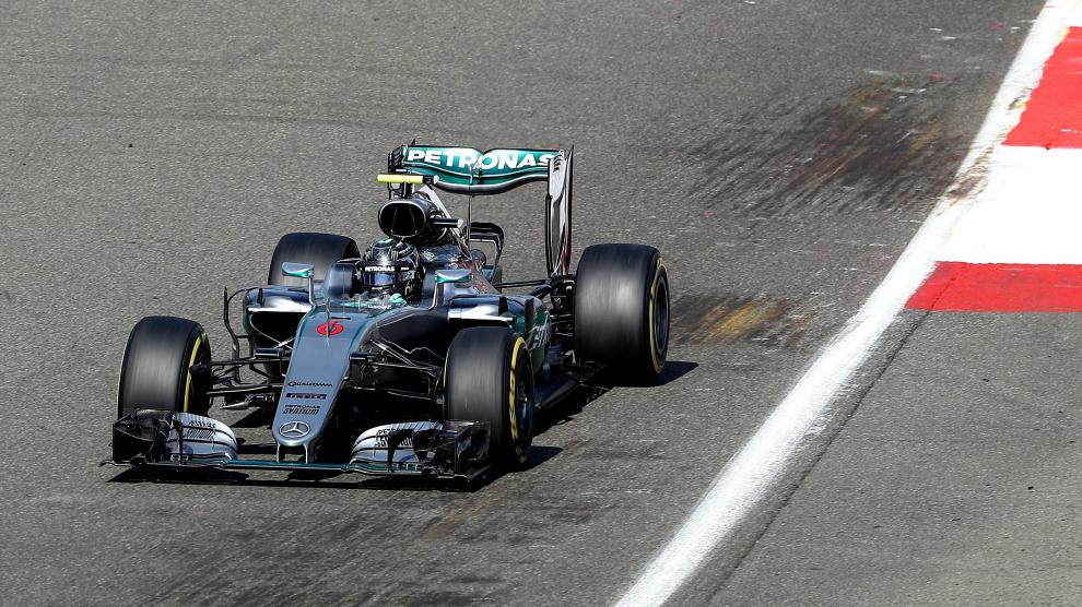 Rosberg en el circuito de Spa.