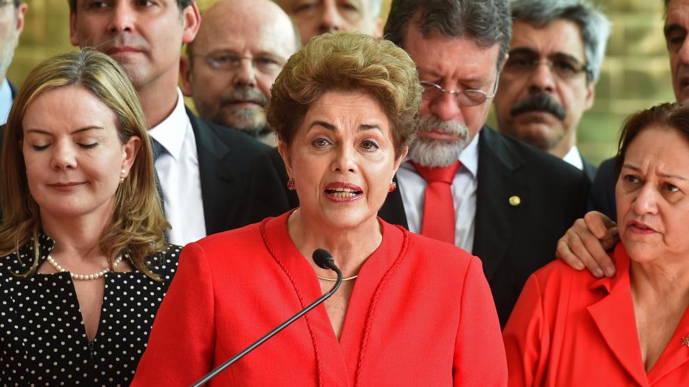 Dilma Rousseff en su último discurso tras su destitución