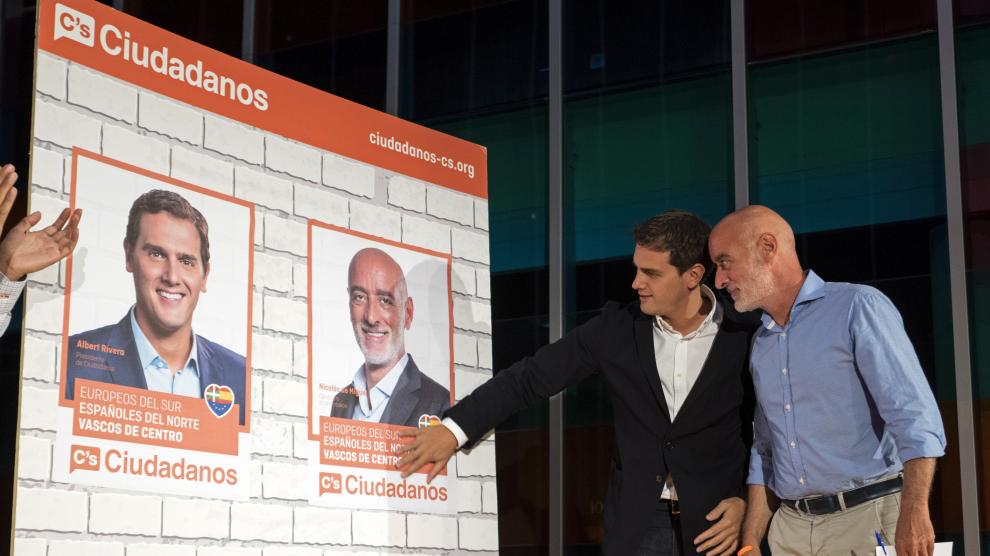 Albert Ribera junto a Nicolas de Miguel, candidato de Ciudadanos a las elecciones vascas