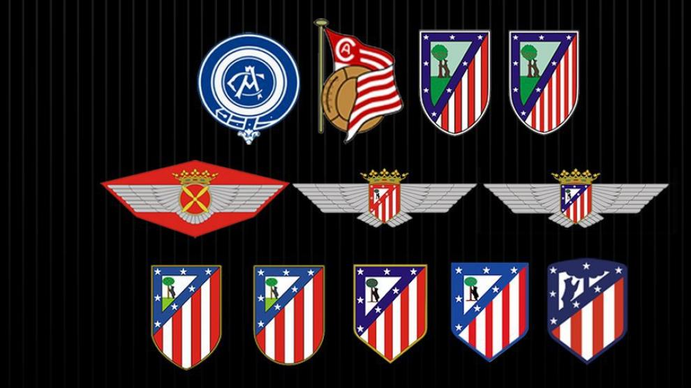 Evolución de los escudos del club.