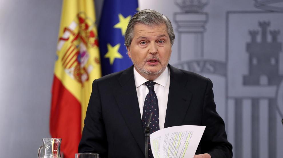 El portavoz del Gobierno, Íñigo Méndez de Vigo, en la rueda de prensa porterior al Congreso de Ministros de este viernes.