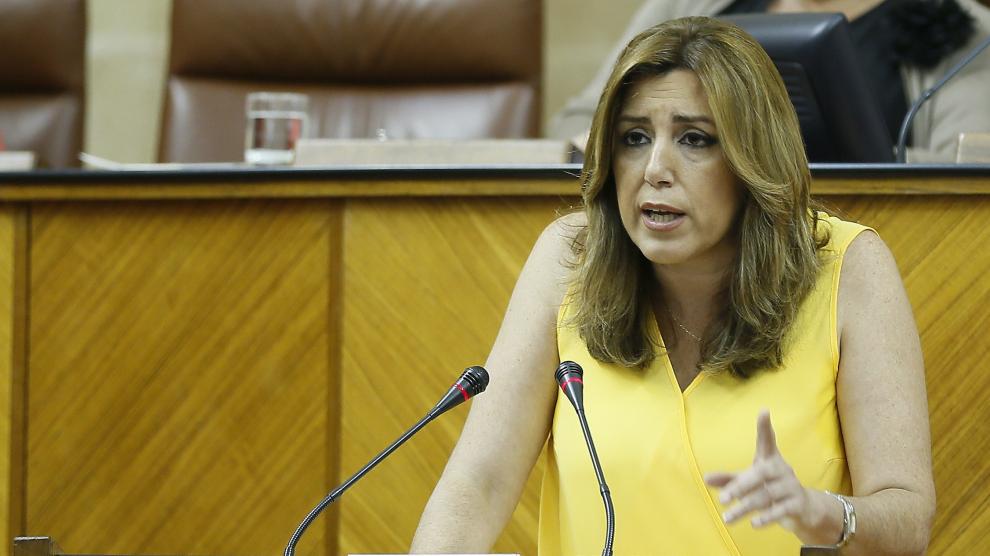 Susana Díaz en el Parlamento andalúz.