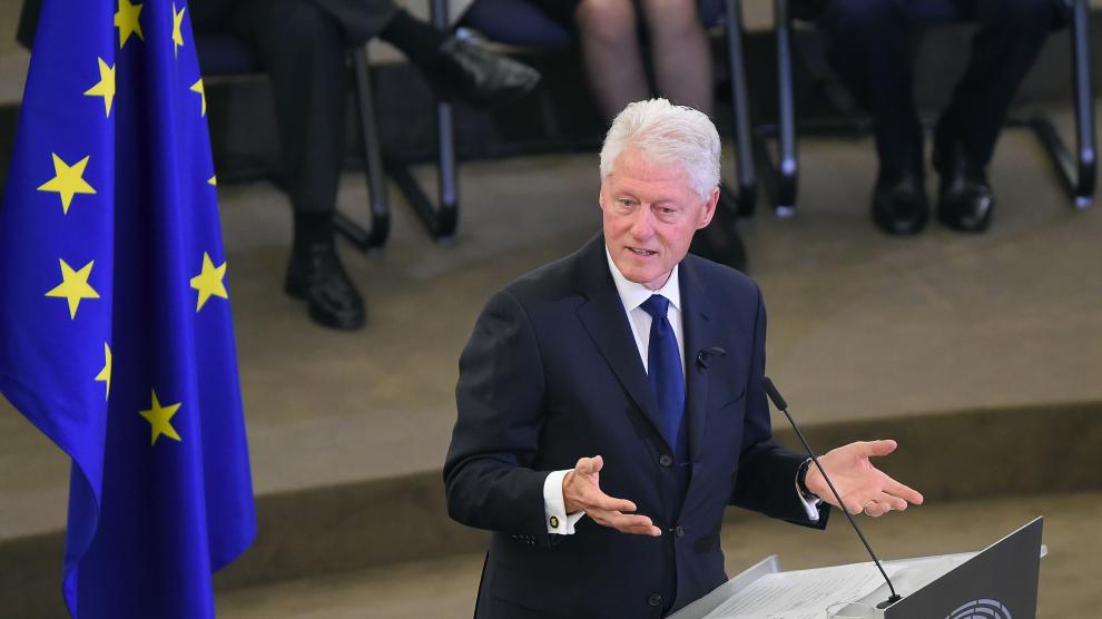 Bill Clinton, este sábado en el Parlamento Europeo.