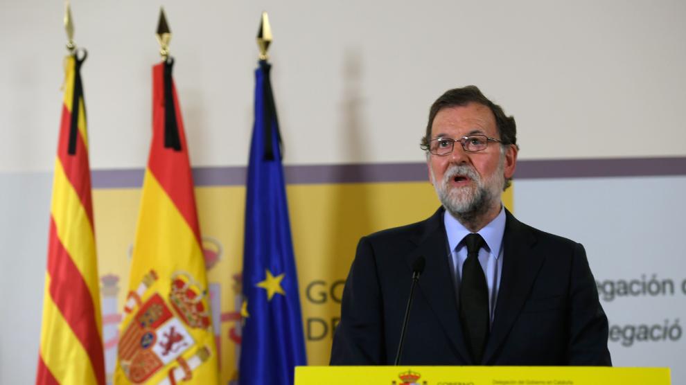 Mariano Rajoy, en la rueda de prensa tras el atentado.