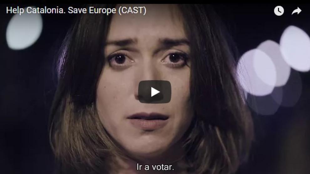 Captura de pantalla del vídeo 'Help Catalonia. Save Europe'.