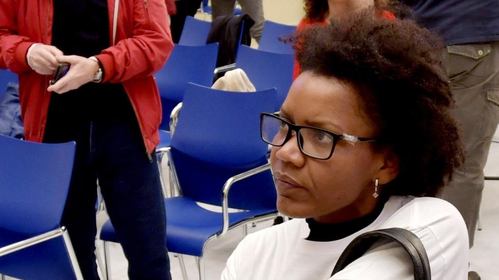 Ana Julia, en un acto tras la desaparición de Gabriel.