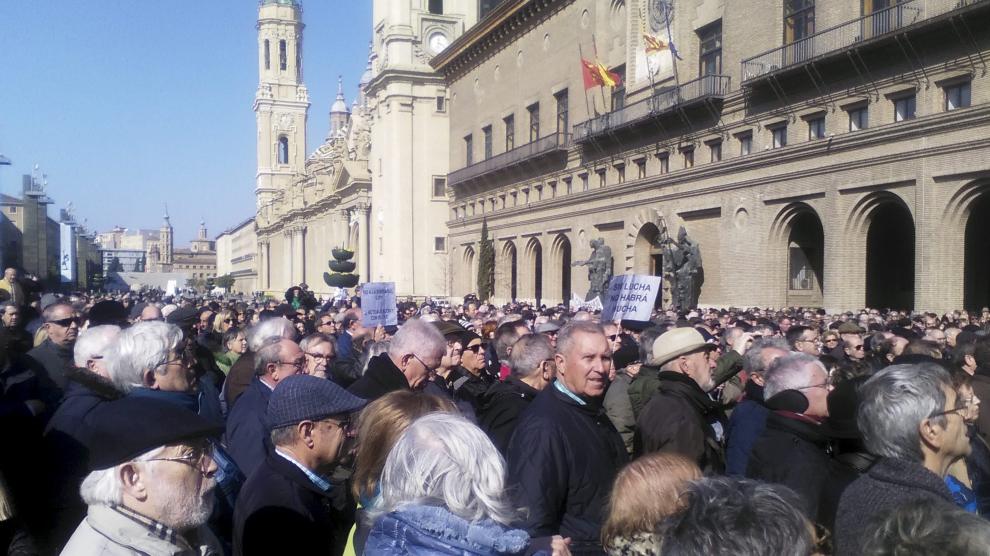 Protesta reciente en defensa de las pensiones
