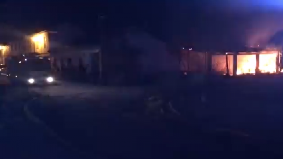 El local incendiado en Peñaflor