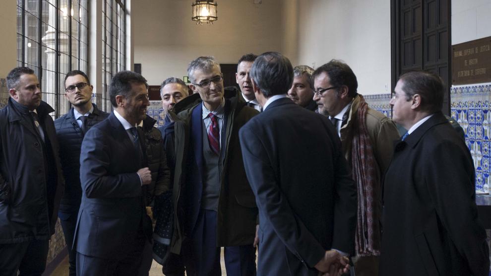 La comisión rogatoria italiana fue recibida este jueves por el presidente del Tribunal Superior de Justicia de Aragón, Manuel Bellido.