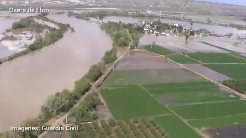 Crecida del río Ebro en Osera