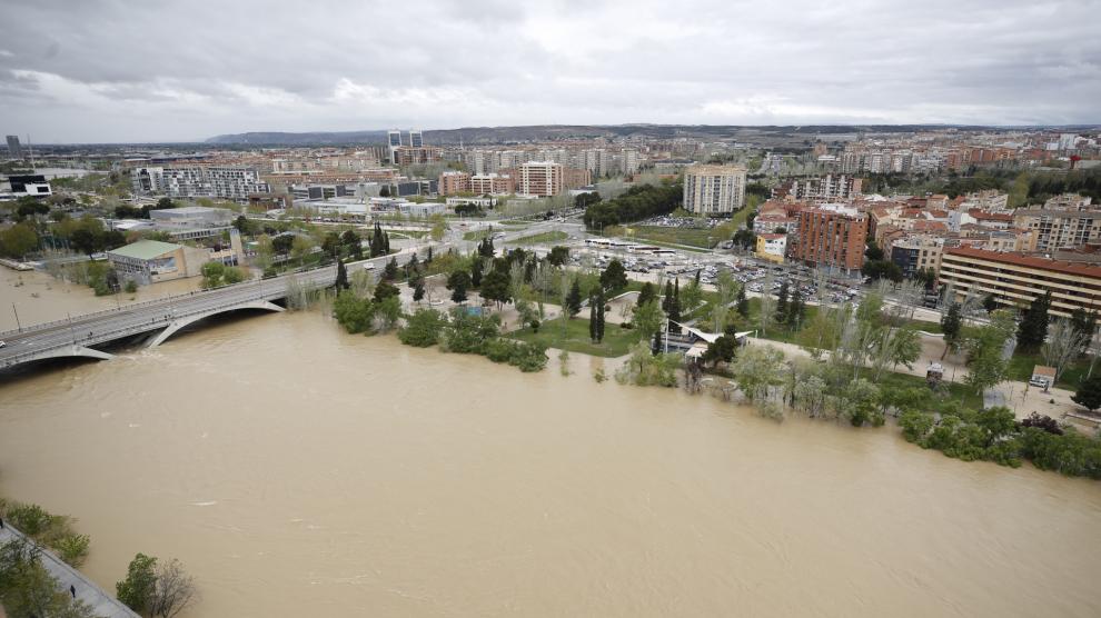La crecida del Ebro el 16 de abril de 2018