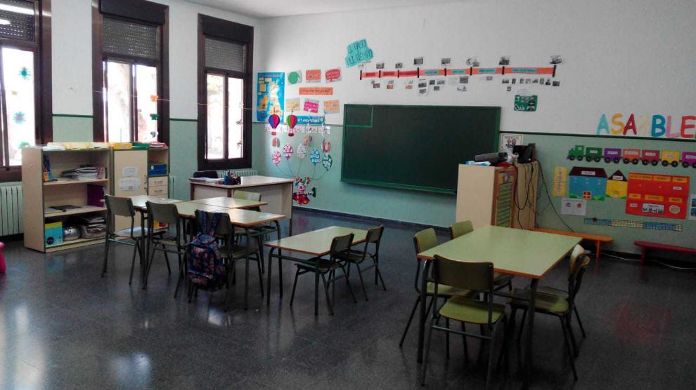Colegio de Villanueva de Sijena, con tres alumnos este curso y de momento solo dos para el próximo.