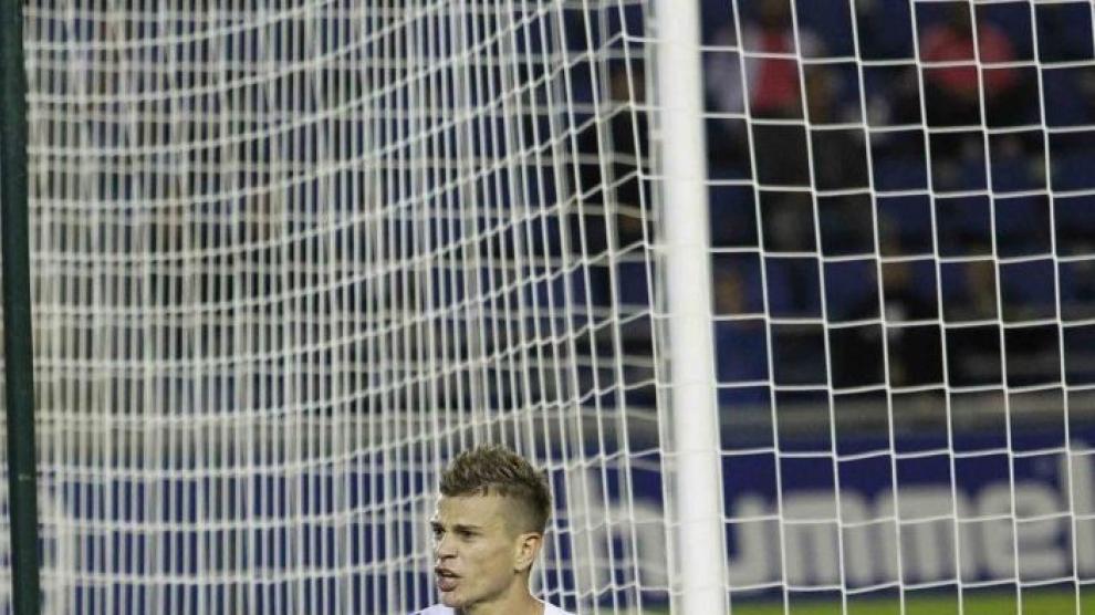 Samuele Longo, durante un partido con el Tenerife.