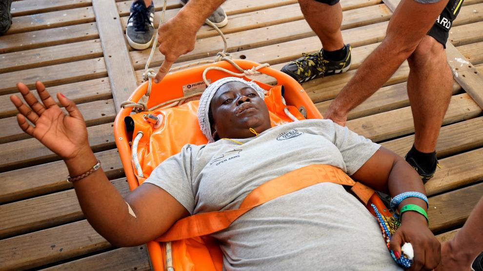 Josefa, la mujer rescatada por Open Arms recién llegada a Palma.