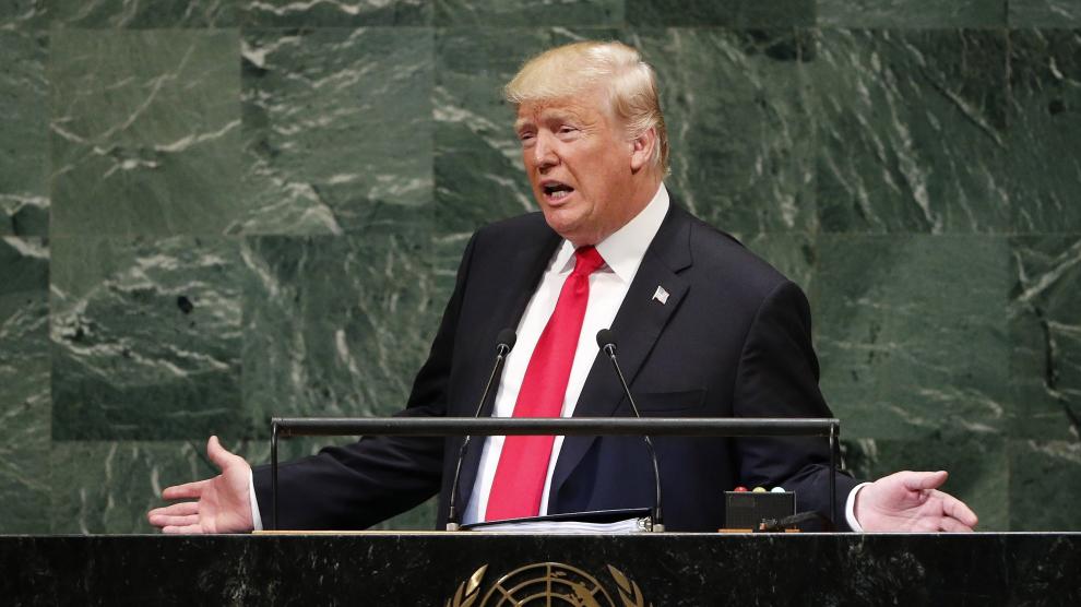 Donald Trump en la sede de la ONU en Nueva York.