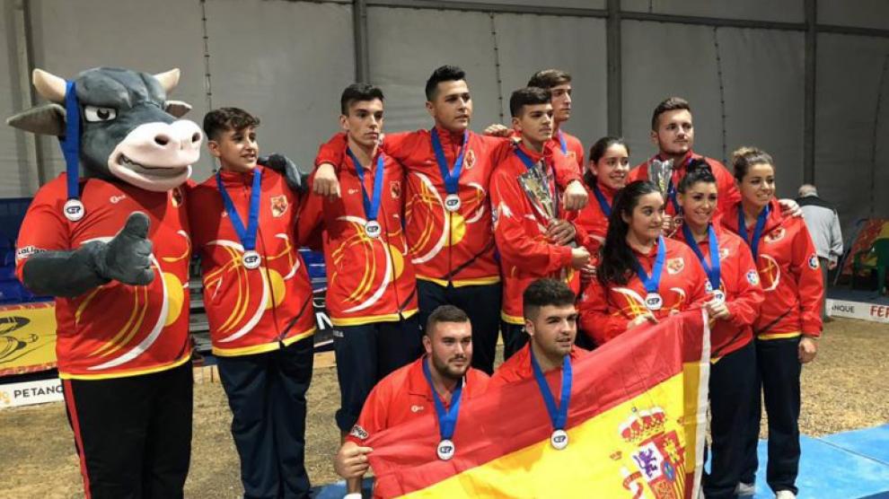 El equipo español que participó en el Subcampeonato de Europa de Petanca