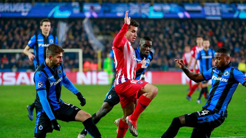 El Atlético de Madrid apartado de la primera plaza de su grupo de la Liga de Campeones por un 0-0 en Bélgica.